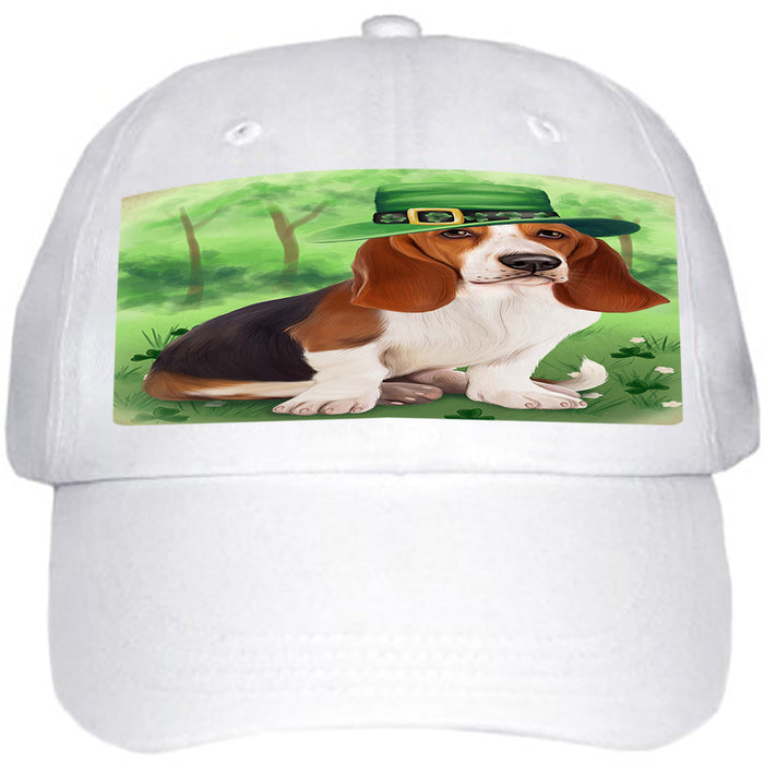 St. Patricks Day Irish Portrait Basset Hound Dog Ball Hat Cap HAT51654