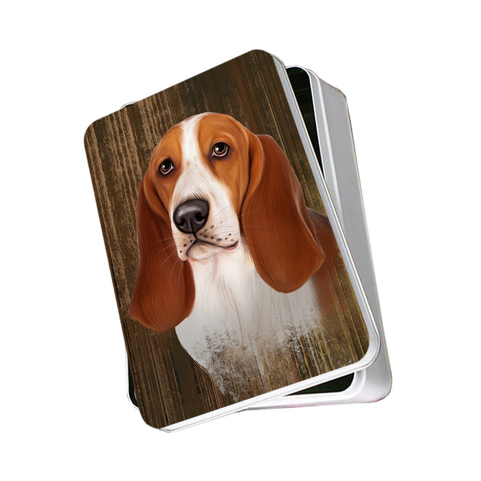 Rustic Basset Hound Dog Photo Storage Tin PITN50321