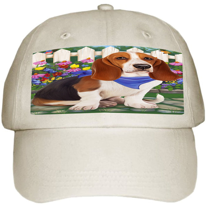 Spring Floral Basset Hound Dog Ball Hat Cap HAT53067
