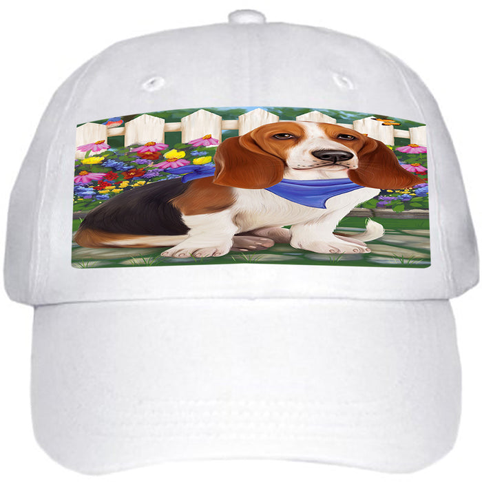 Spring Floral Basset Hound Dog Ball Hat Cap HAT53067