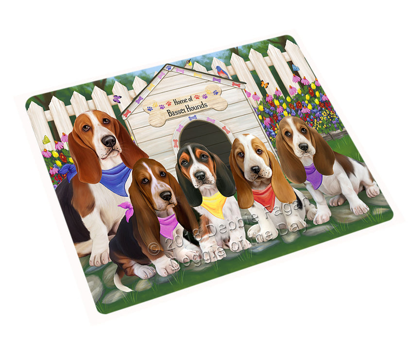 Spring Dog House Basset Hounds Dog Magnet Mini (3.5" x 2") MAG53205