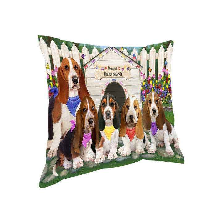 Spring Dog House Basset Hounds Dog Pillow PIL54972