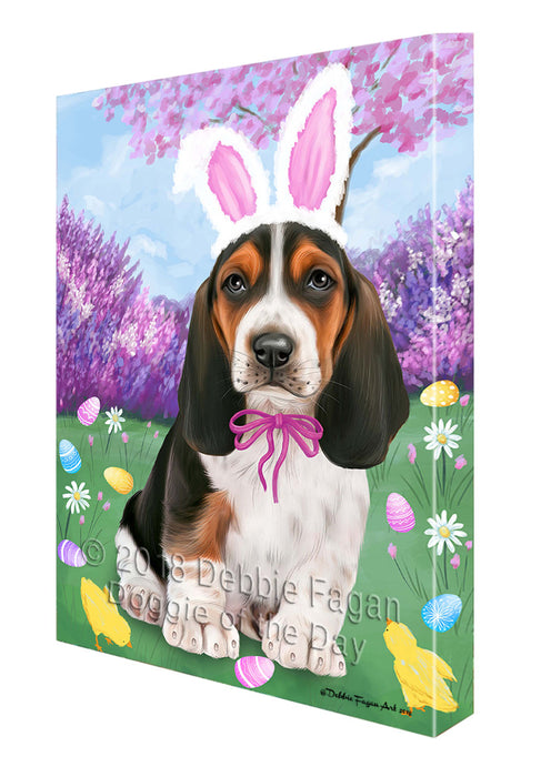 Basset Hound Dog Easter Holiday Canvas Wall Art CVS56991
