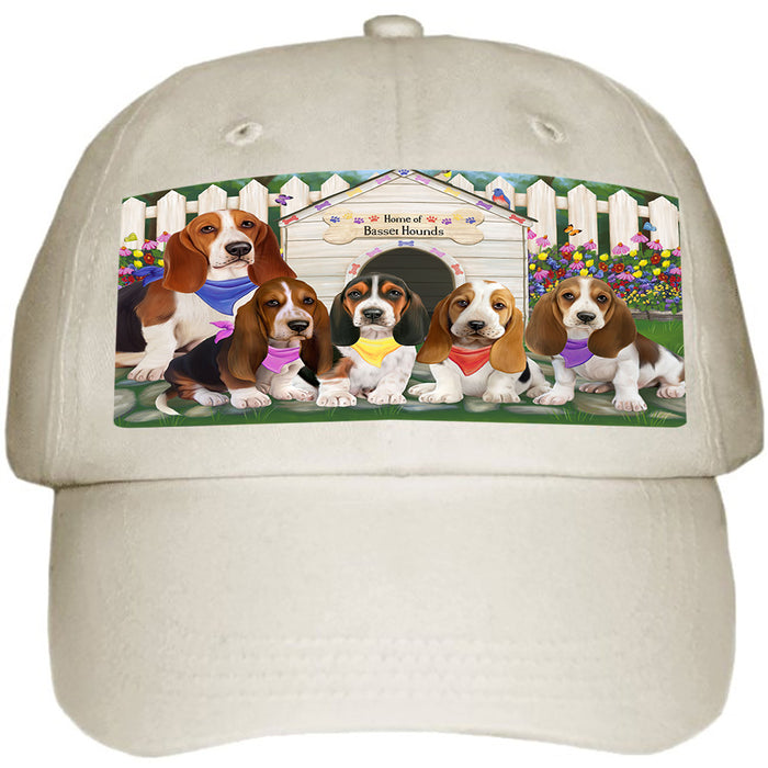 Spring Dog House Basset Hounds Dog Ball Hat Cap HAT53070