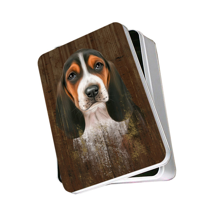 Rustic Basset Hound Dog Photo Storage Tin PITN50322