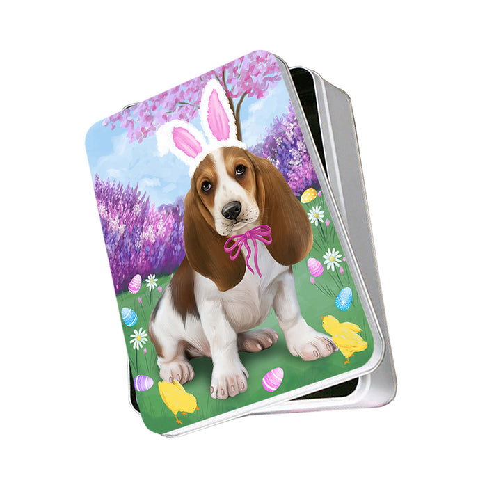 Basset Hound Dog Easter Holiday Photo Storage Tin PITN49043