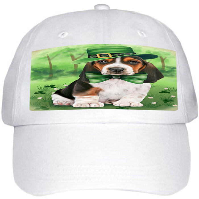 St. Patricks Day Irish Portrait Basset Hound Dog Ball Hat Cap HAT51660