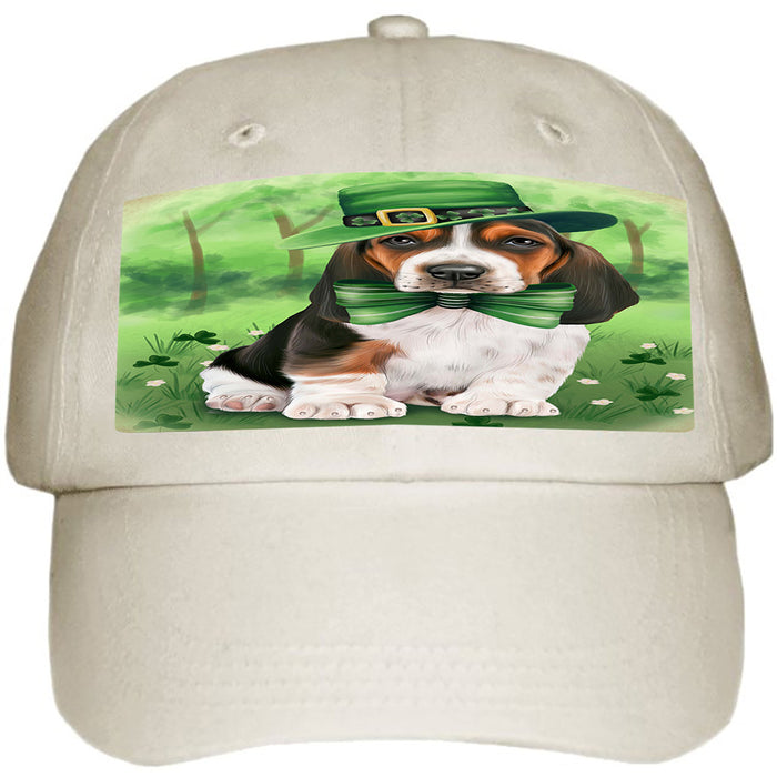 St. Patricks Day Irish Portrait Basset Hound Dog Ball Hat Cap HAT51660