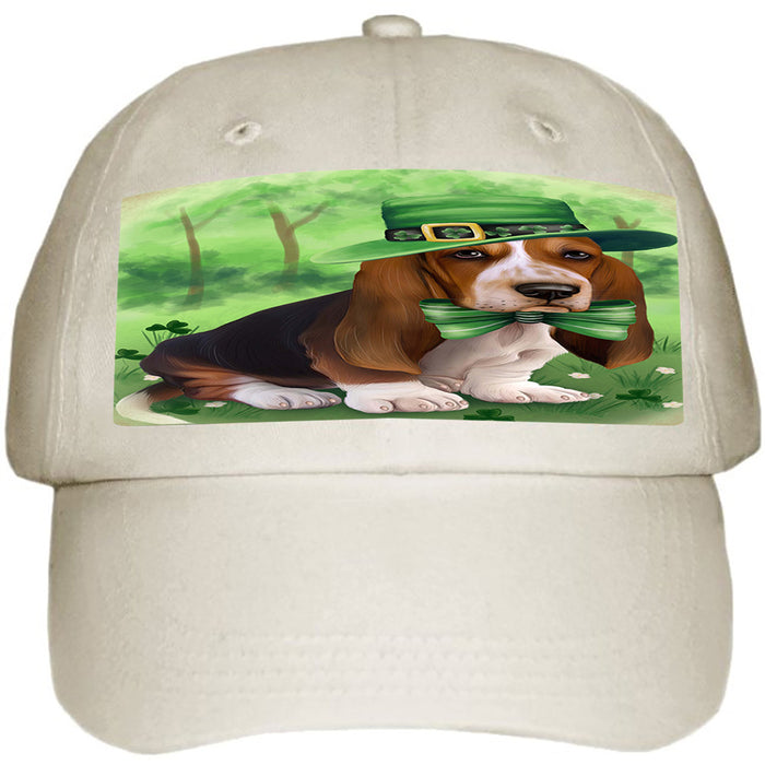 St. Patricks Day Irish Portrait Basset Hound Dog Ball Hat Cap HAT51663