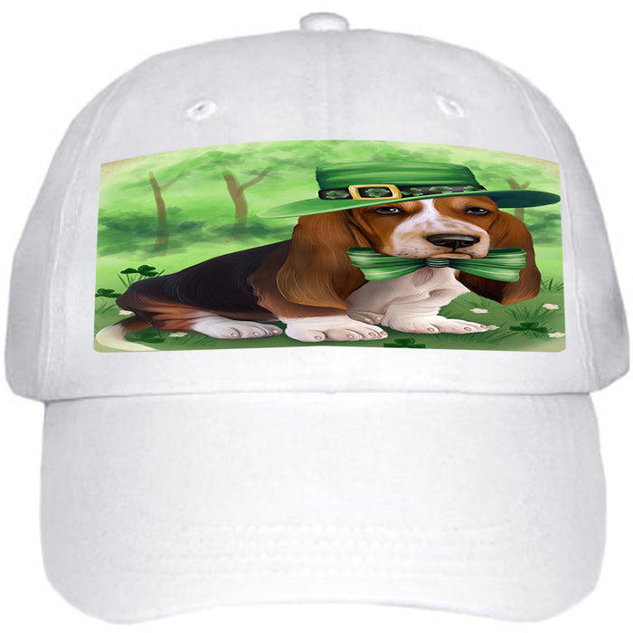 St. Patricks Day Irish Portrait Basset Hound Dog Ball Hat Cap HAT51663
