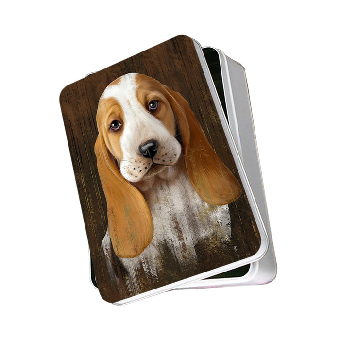 Rustic Basset Hound Dog Photo Storage Tin PITN50325