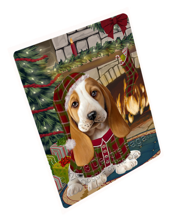 The Stocking was Hung Basset Hound Dog Magnet MAG70701 (Small 5.5" x 4.25")