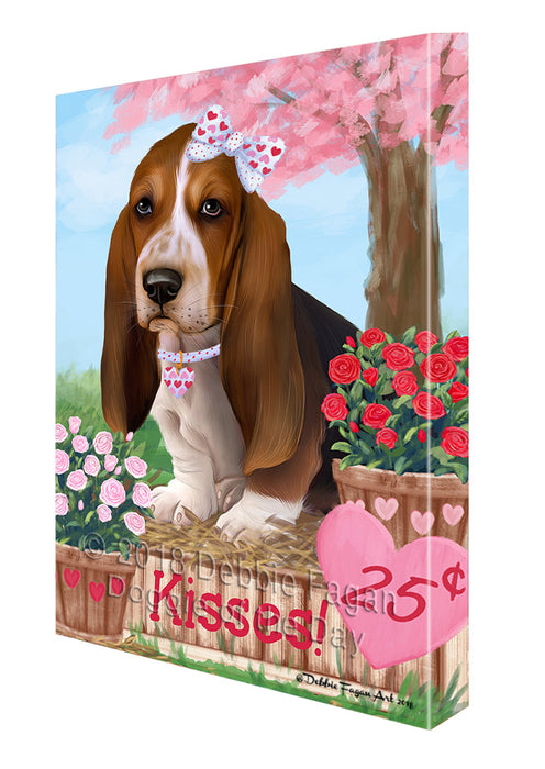 Rosie 25 Cent Kisses Basset Hound Dog Canvas Print Wall Art Décor CVS124478