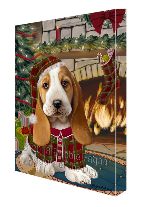 The Stocking was Hung Basset Hound Dog Canvas Print Wall Art Décor CVS116621