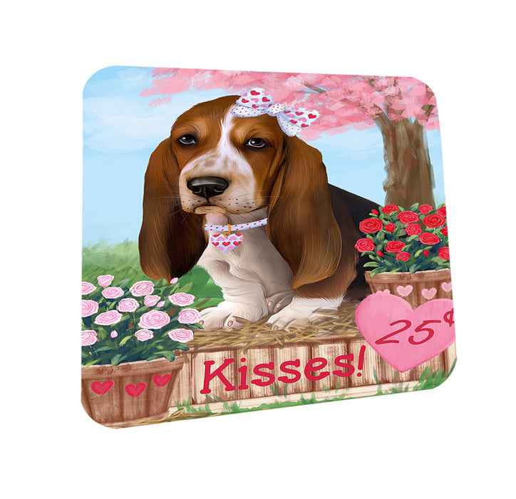 Rosie 25 Cent Kisses Basset Hound Dog Coasters Set of 4 CST55764