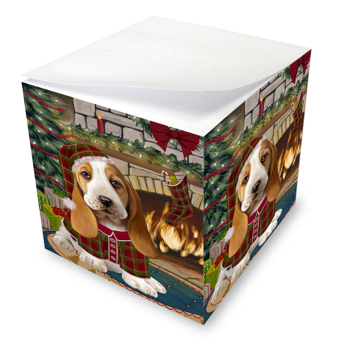 The Stocking was Hung Basset Hound Dog Note Cube NOC53534