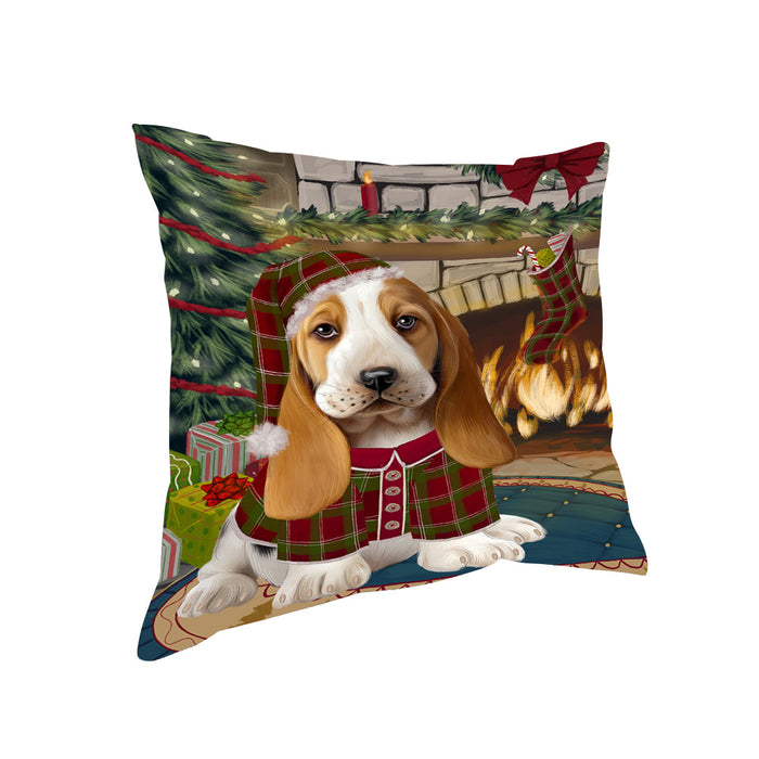The Stocking was Hung Basset Hound Dog Pillow PIL69680