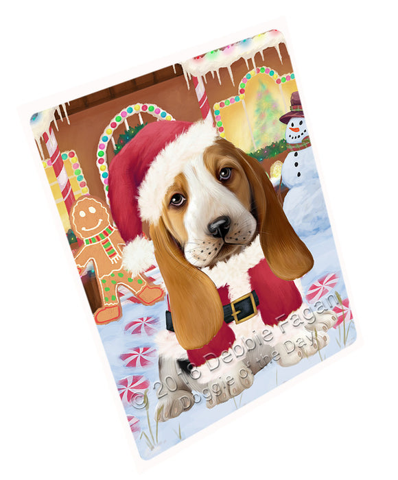Christmas Gingerbread House Candyfest Basset Hound Dog Magnet MAG73622 (Small 5.5" x 4.25")