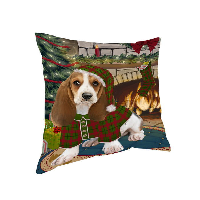 The Stocking was Hung Basset Hound Dog Pillow PIL69684