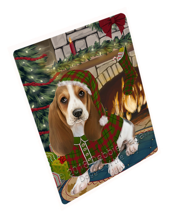 The Stocking was Hung Basset Hound Dog Magnet MAG70704 (Small 5.5" x 4.25")