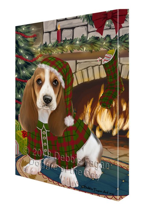 The Stocking was Hung Basset Hound Dog Canvas Print Wall Art Décor CVS116630