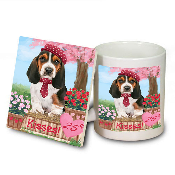 Rosie 25 Cent Kisses Basset Hound Dog Mug and Coaster Set MUC55799