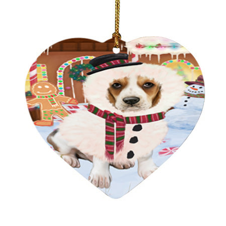 Christmas Gingerbread House Candyfest Basset Hound Dog Heart Christmas Ornament HPOR56518