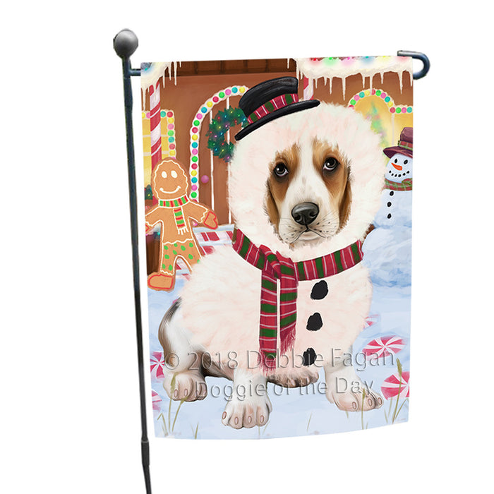 Christmas Gingerbread House Candyfest Basset Hound Dog Garden Flag GFLG56710