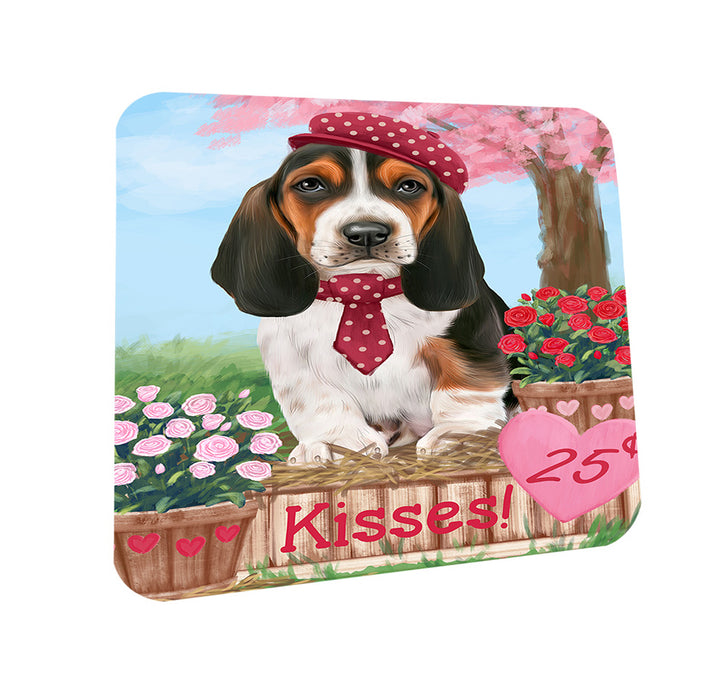 Rosie 25 Cent Kisses Basset Hound Dog Coasters Set of 4 CST55765