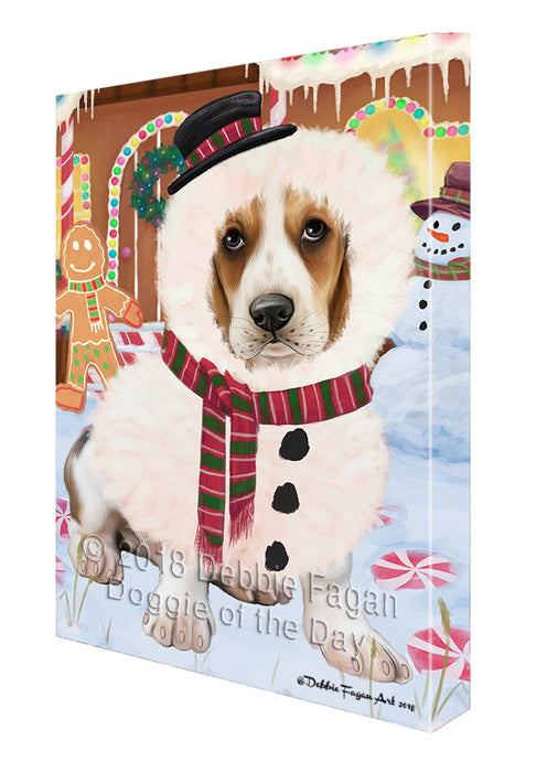 Christmas Gingerbread House Candyfest Basset Hound Dog Canvas Print Wall Art Décor CVS127682