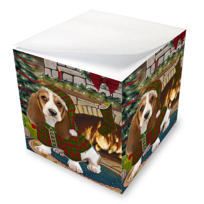 The Stocking was Hung Basset Hound Dog Note Cube NOC53535
