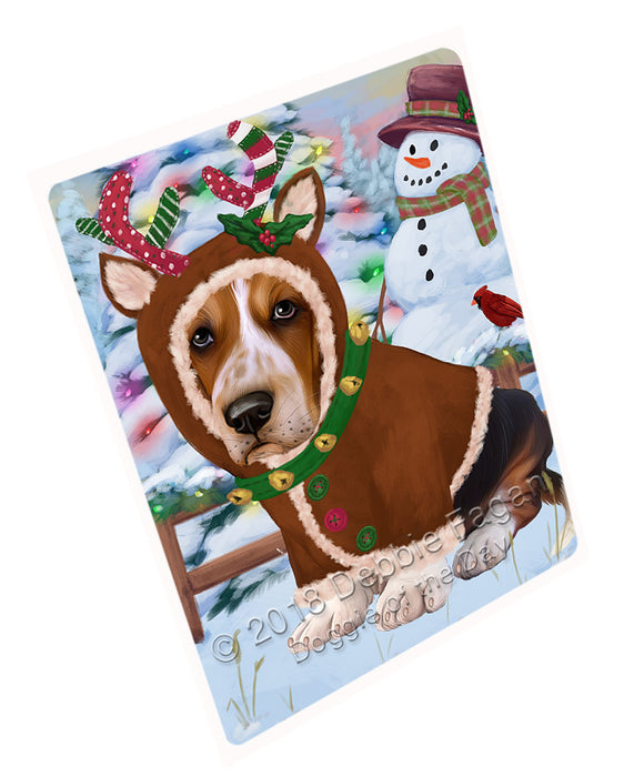Christmas Gingerbread House Candyfest Basset Hound Dog Magnet MAG73628 (Small 5.5" x 4.25")