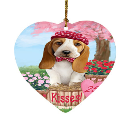 Rosie 25 Cent Kisses Basset Hound Dog Heart Christmas Ornament HPOR56164