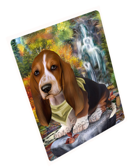 Scenic Waterfall Basset Hound Dog Magnet Mini (3.5" x 2") MAG59691
