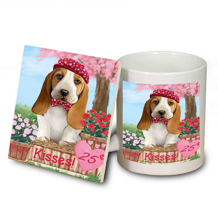 Rosie 25 Cent Kisses Basset Hound Dog Mug and Coaster Set MUC55800