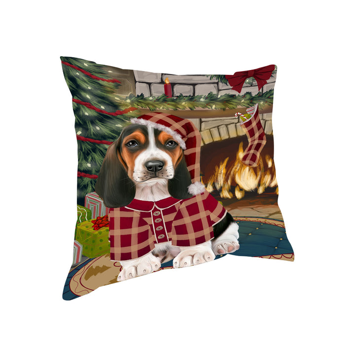 The Stocking was Hung Basset Hound Dog Pillow PIL69688