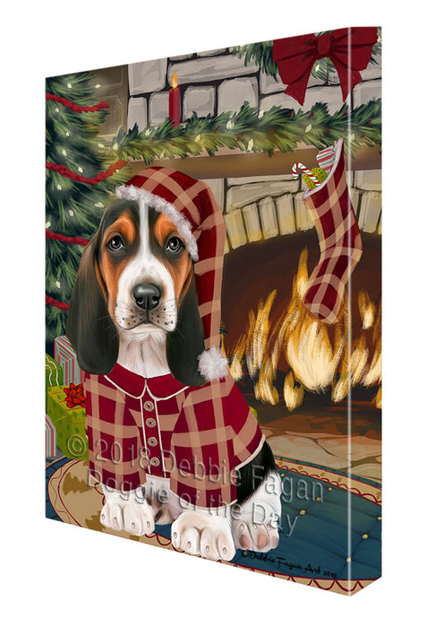 The Stocking was Hung Basset Hound Dog Canvas Print Wall Art Décor CVS116639