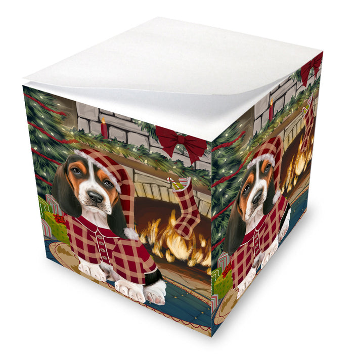 The Stocking was Hung Basset Hound Dog Note Cube NOC53536