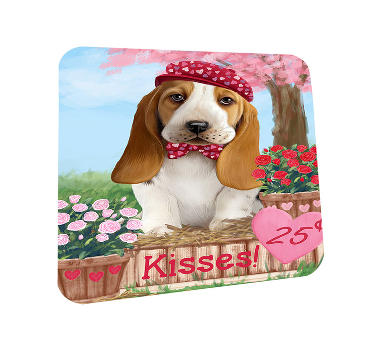 Rosie 25 Cent Kisses Basset Hound Dog Coasters Set of 4 CST55766