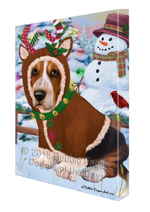 Christmas Gingerbread House Candyfest Basset Hound Dog Canvas Print Wall Art Décor CVS127691