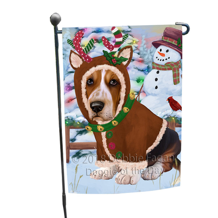 Christmas Gingerbread House Candyfest Basset Hound Dog Garden Flag GFLG56711