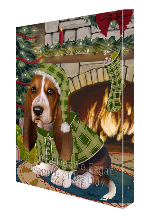 The Stocking was Hung Basset Hound Dog Canvas Print Wall Art Décor CVS116648