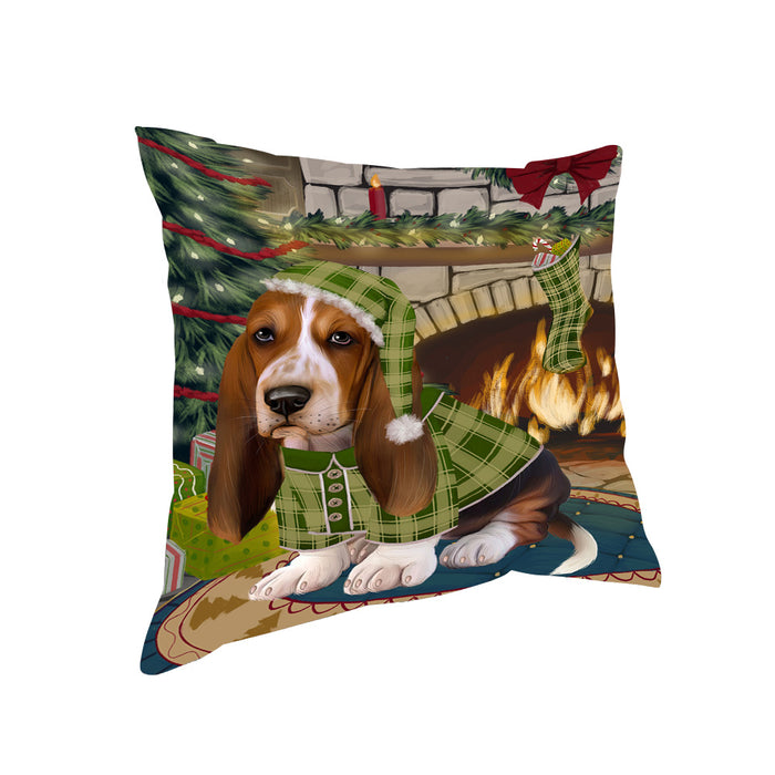The Stocking was Hung Basset Hound Dog Pillow PIL69692