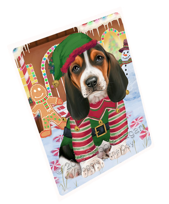 Christmas Gingerbread House Candyfest Basset Hound Dog Magnet MAG73631 (Small 5.5" x 4.25")