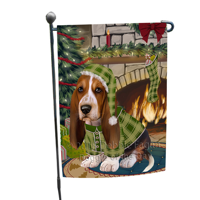 The Stocking was Hung Basset Hound Dog Garden Flag GFLG55484