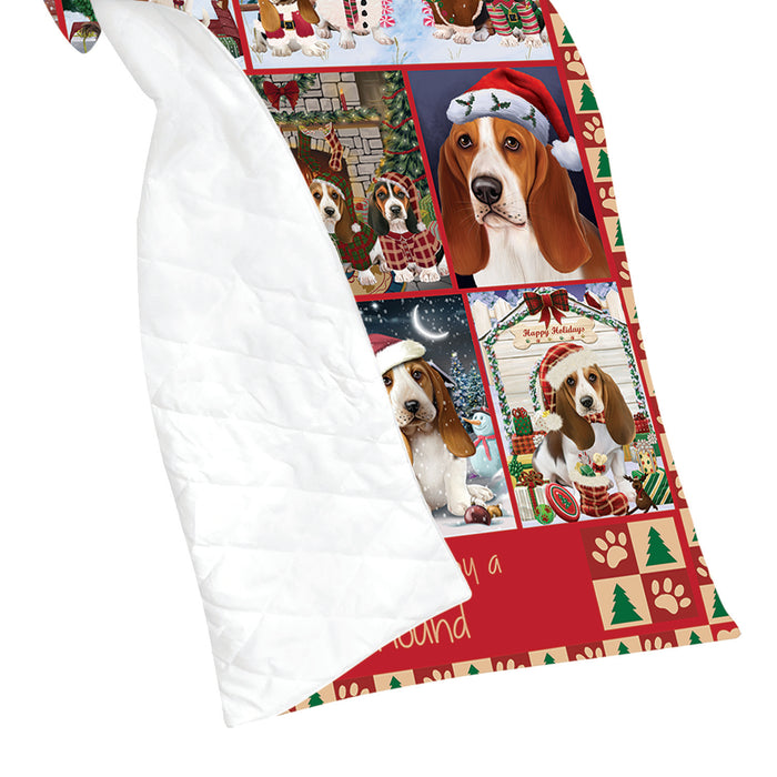 Love is Being Owned Christmas Basset Hound Dogs Quilt