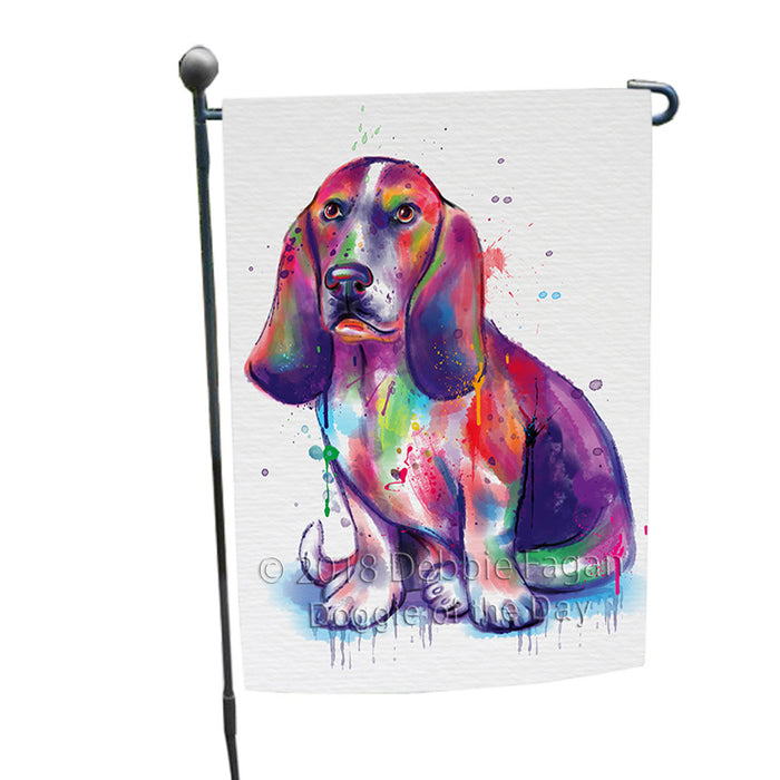 Watercolor Basset Hound Dog Garden Flag GFLG65039