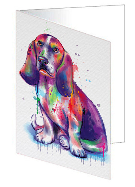 Watercolor Basset Hound Dog Handmade Artwork Assorted Pets Greeting Cards and Note Cards with Envelopes for All Occasions and Holiday Seasons GCD76727