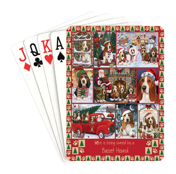 Love is Being Owned Christmas Basset Hound Dogs Playing Card Decks