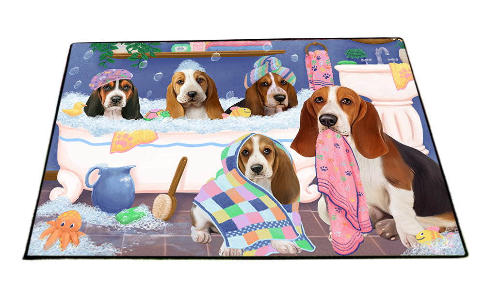 Rub A Dub Dogs In A Tub Basset Hounds Dog Floormat FLMS53460